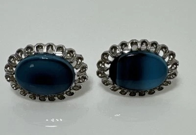 Chrome Diopside Blue Gemstone Solid Chrome Cufflinks Jewelry For Gifts - Image 1 of 4