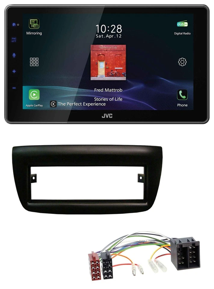 JVC DAB MP3 Bluetooth USB Autoradio für Fiat Doblo 12-15 Opel Combo 10-15 - Bild 1 von 4