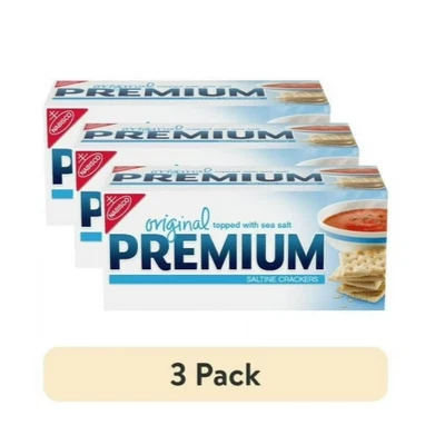 (pacote com 3) Bolachas Salgadas Originais Premium, Bolachas de Férias, 16 oz - Imagem 1 de 4