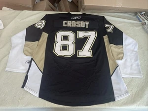Maglia Reebok Sidney Crosby Pittsburgh Penguins cucita uomo XL nera usata in ottime condizioni Nhl - Foto 1 di 12