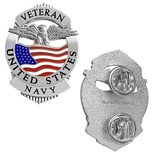 Marine Veteran Anstecknadel - patriotisches Militär Doppelkupplung Abzeichen Stil -  - Bild 1 von 5