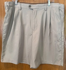 IZOD Golfshorts Herren 40 Stretch verstellbar hellbraun Chino Plissee - Bild 1 von 6