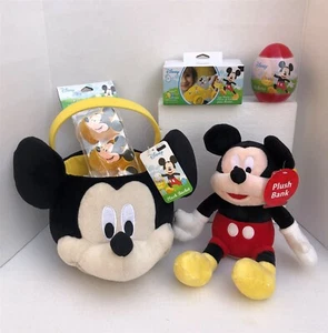Mickey Mouse Plush Easter Basket~Treat Containers~Bank~Egg Racer Car~Stickers - Picture 1 of 12