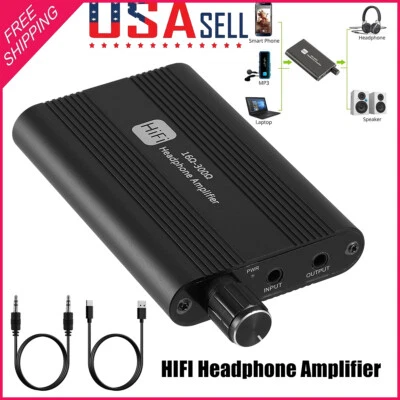 16-300Ω HD HIFI Headphone Amplifier Portable Earphone Amp 3.5mm USB Bluetooth US - Image 1 of 4