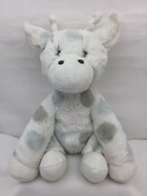 Jirafa Rosa Gris Blanco Ojos Cosidos Amor Pequeña Jirafa Bebé Peluche 12" Juguete Lovey Foto 1 de 4