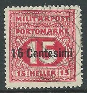 1918 OCCUPAZIONE AUSTRIACA SEGNATASSE USATO 16 CENT SU 15 H - P1 - Picture 1 of 1