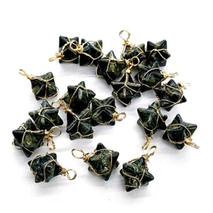 Colgante de piedra natural Kambaba Japer 10 piezas piedras preciosas Merkaba estrella chakra envuelto - Imagen 1 de 3