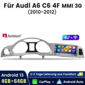 Android13 4+64G für Audi A6 4F C6 MMI 3G 2010 Carplay BT GPS Navi WIFI Autoradio - Bild 1 von 9