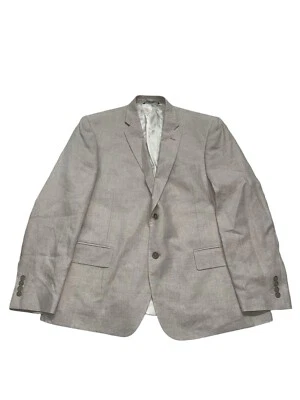 Nordstrom Linen Sport Coat Mens Size 48R Beige Double Vented Blazer Flaw - Image 1 of 4