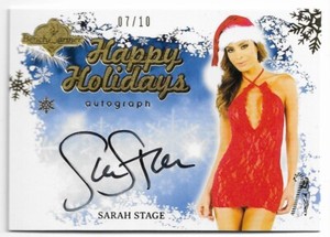 2021 21 BENCHWARMER HOLIDAY SARAH STAGE GOLD FOIL 2014 AUTOGRAPH AUTO CARD /10