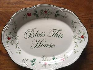NWT PFALTZGRAFF 10 7/8” Winterberry "Bless This House" Serving Plate - Picture 1 of 7