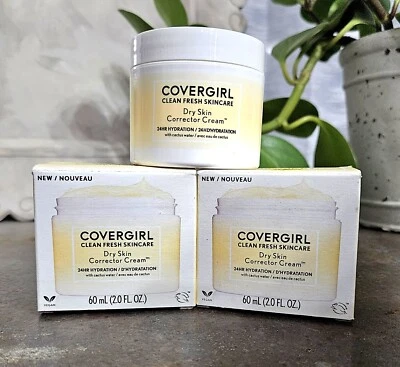 2 frascos Covergirl CREMA CORRECTORA PIEL SECA 24 horas hidratación 2 oz ea ¡NUEVO EN CAJA! Foto 1 de 4