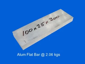Alum Flat Bar 100 x 25 x 300 mm -Steam-Mill-Lathe-Model-Weld-OG - Picture 1 of 1