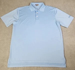 Peter Millar Summer Comfort Polo Shirt Mens XL Golf Shirt With Logo Light Blue  - Picture 1 of 10