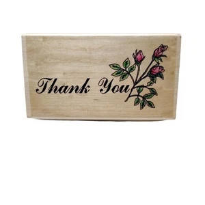 Thank You Rubber Stamp With Floral Design By Stamp Affair - Picture 1 of 3