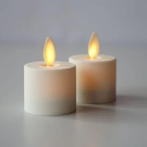 Luminara Moving Wick Led Battery Tea Lights Candle with Remote for Wedding 2pcs - Picture 1 of 7