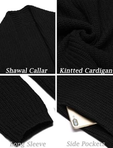 NEW COOFANDY Mens Shawl Collar Drape Cape Long Cardigan Knit Sweater M - Picture 1 of 5
