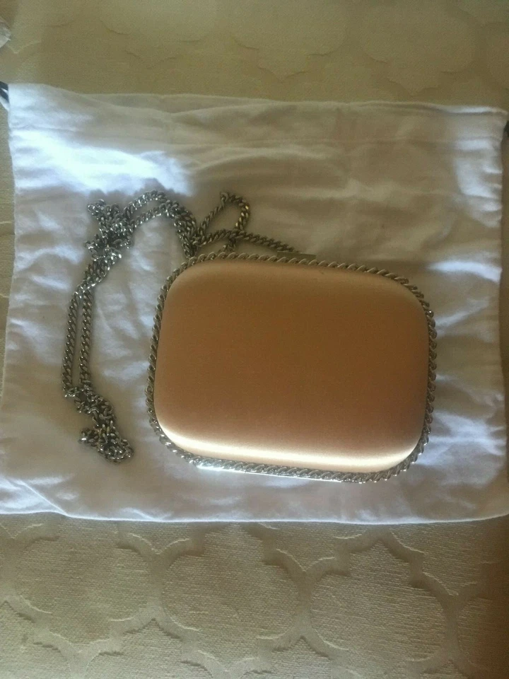 Hermoso Bolso de Noche STELLA MCCARTNEY Desnudo Satinado Adornado Foto 1 de 4