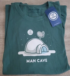 Life Is Good Hombre Cueva Iglú Mangas Largas Trituradora Camiseta XXL Nueva con Etiquetas - Imagen 1 de 5