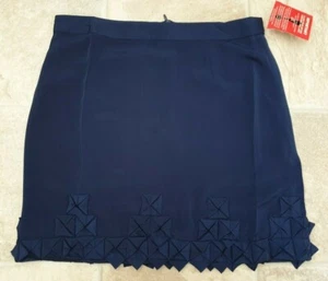 Minifalda corta dobladillo plisado origami azul marino para mujer nueva sin etiquetas, ASOS, 6, 8, 10 - Imagen 1 de 11