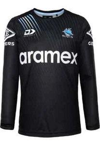 Cronulla Sharks NRL Mens Long Sleeve Training Tee Sizes S-7XL BNWT - Picture 1 of 3