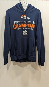 SUDADERA CON CAPUCHA PARA HOMBRE DENVER BRONCOS SUPER BOWL 50 AZUL TALLA MEDIANA - Imagen 1 de 6
