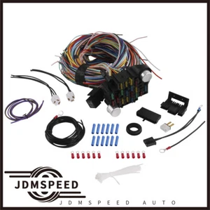 New 21 Circuit Wiring Harness Universal For Chevy Ford Hotrods Long Wires - Picture 1 of 9