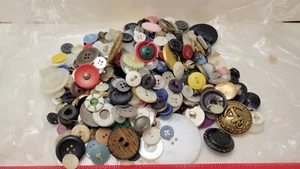 Vtg Old Buttons Lot of 300+ Mixed Colors Sizes Includes Brights Sewing Crafts - Picture 1 of 2
