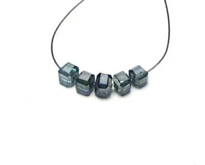 5 pcs Blue DIAMOND 3mm Faceted Cube Beads 1.5 carats - Picture 1 of 2