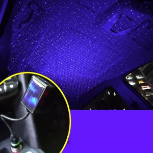 Car Interior Roof Atmosphere Starry LED Lamp Sky USB Projector Star Night Lights - Picture 1 of 12