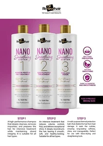 BRAZILIAN KERATIN NANO VEGAN PROTEIN KIT 3X 1000ML - Picture 1 of 10