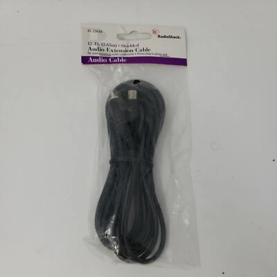 NEW RadioShack Audio Extension Cable Phono Plug to Phono Jack 12-Ft #42-2363A T1 - Image 1 of 4