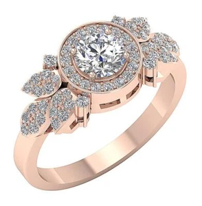 Prong Set Solitaire Anniversary Ring VS F 1.30Ct Lab Grown Diamond 14k Rose Gold - Picture 1 of 8