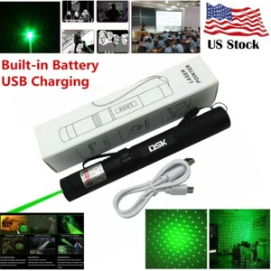 9900Miles 532nm USB Rechargeable Green Laser Pointer Pen Amazing Star Beam Lazer