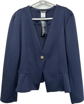 NEW Kim & Co Navy Blazer Jacket Size L - Image 1 of 4