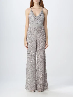 Mono Alice + Olivia Mujer 8 Paloma Gris Riska EMBELLECIDO CUELLO EN V CADENA CORREA Foto 1 de 4