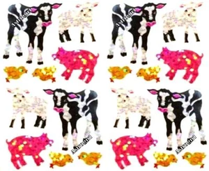 ~ Sparkle Cow Lamb Piglet Pig Chicks Farm Hambly Studios Glitter Stickers ~ - Picture 1 of 1