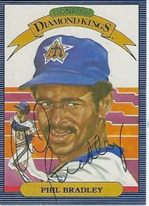 PHIL BRADLEY 1986 FIRMADO DONRUSS DIAMOND KING #22 - SEATTLE MARINERS - Imagen 1 de 1