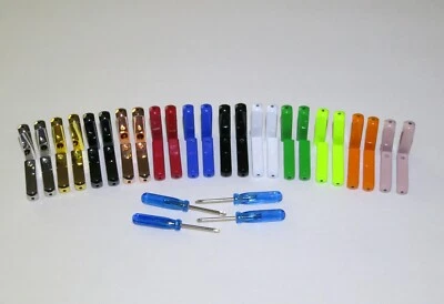 Cordón tornillo en AGLETS! Zapatilla Zapato Encaje Rectángulo Puntas Metal! Oro, plata + - Imagen 1 de 4