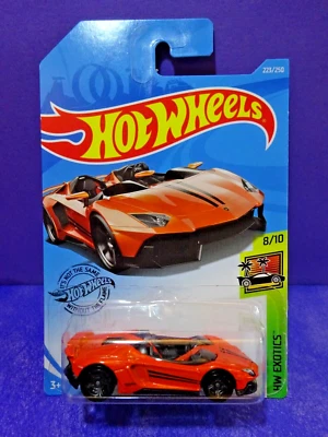 2019 Hot Wheels LAMBORGHINI AVENTADOR J in ORANGE. HW Exotics 9/10. Long card. - image 1 of 4