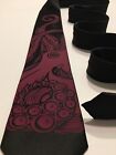 Octopus Black Necktie, Maroon Design, One Of A Kind , Amazing Quality, Fun