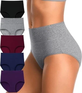 High Waisted Womens Underwear Cotton Underwear Full X-Large Multicolor - Picture 1 of 5