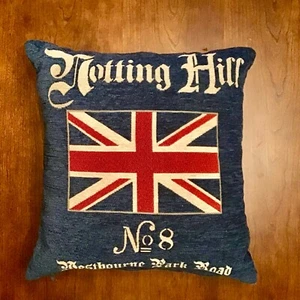 Nothing Hill Union Jack British Flag Accent Throw Pillow 16” X 16” UNIQUE Rare - Picture 1 of 5
