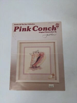 VTG Jewels Of The Sea Collection Pink Conch Cross Stitch Pattern Booklet - Image 1 of 3