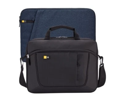Paquete de bolsa para portátil Case Logic negra y funda azul Foto 1 de 4