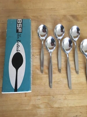 BSF Canada Edelstahl Besteck 6 Mokka Espressolöffel Top Zustand OVP. - Bild 1 von 4