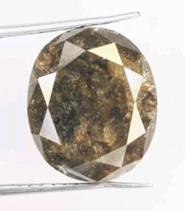 7.25 Ct, Natural Loose Diamond Oval Shape Brown Color Rustic Diamond For Ring - Picture 1 of 17