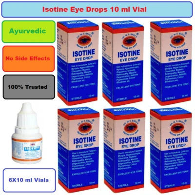 PURE 6x Isotine itone Eye Drops Retinopathy Cataract Glaucoma Hypermetropa FREE SHIP