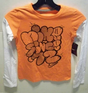 NIKE CAMISETA NARANJA L/S CAMISETA NIKE DESDE 72 LETRAS DE NUBE EN EL PECHO NUEVO $28 - Imagen 1 de 1