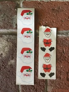 Vtg 1989 Christmas Santa Stickers 6 Stickers Total Super Cute! EUC - Picture 1 of 5